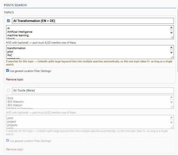 SalesTeam scanner topic editor